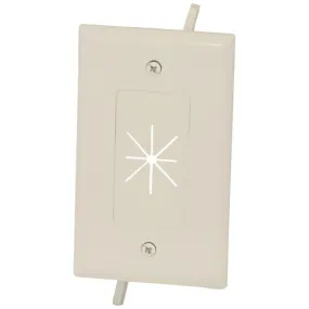 DataComm Electronics 45-0014-LA 1-Gang Cable Plate with Flexible Opening (Light Almond)