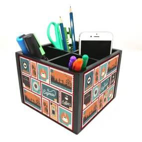 Desk Organizer For Stationery -  Coffee