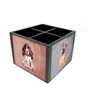 Desk Organizer For Stationery -  Cute Small Dogs