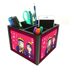 Desk Organizer For Stationery -  King Ang Queen Pink