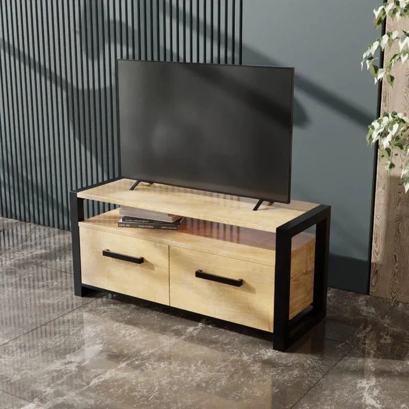 Dilleto TV Unit with Drawers in Small Size in Wooden Texture