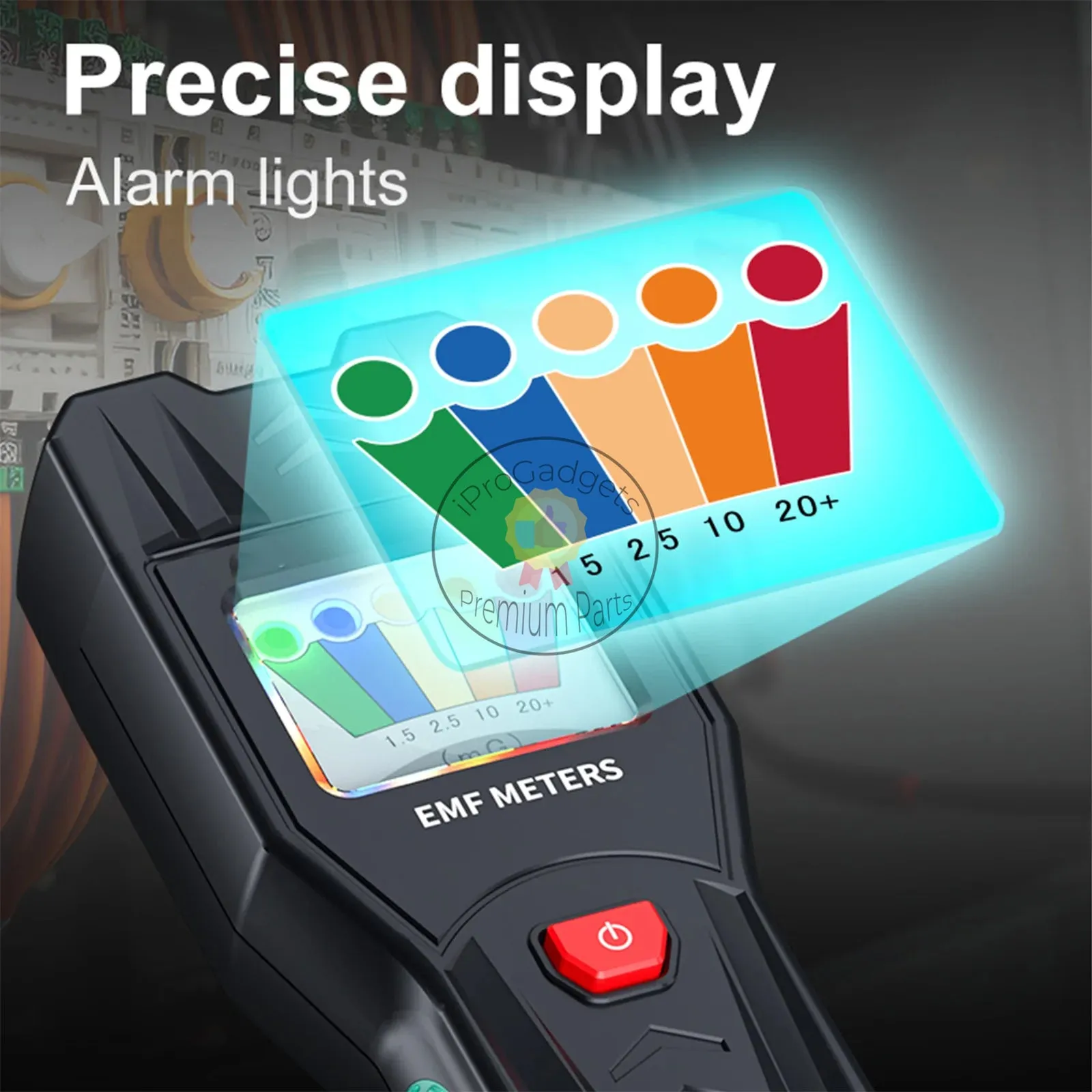 FY8817 Handheld EMF Meter with 5 LED Magnetic Field Detector Household Electromagnetic Radiation Meter Magnetic Field Tester