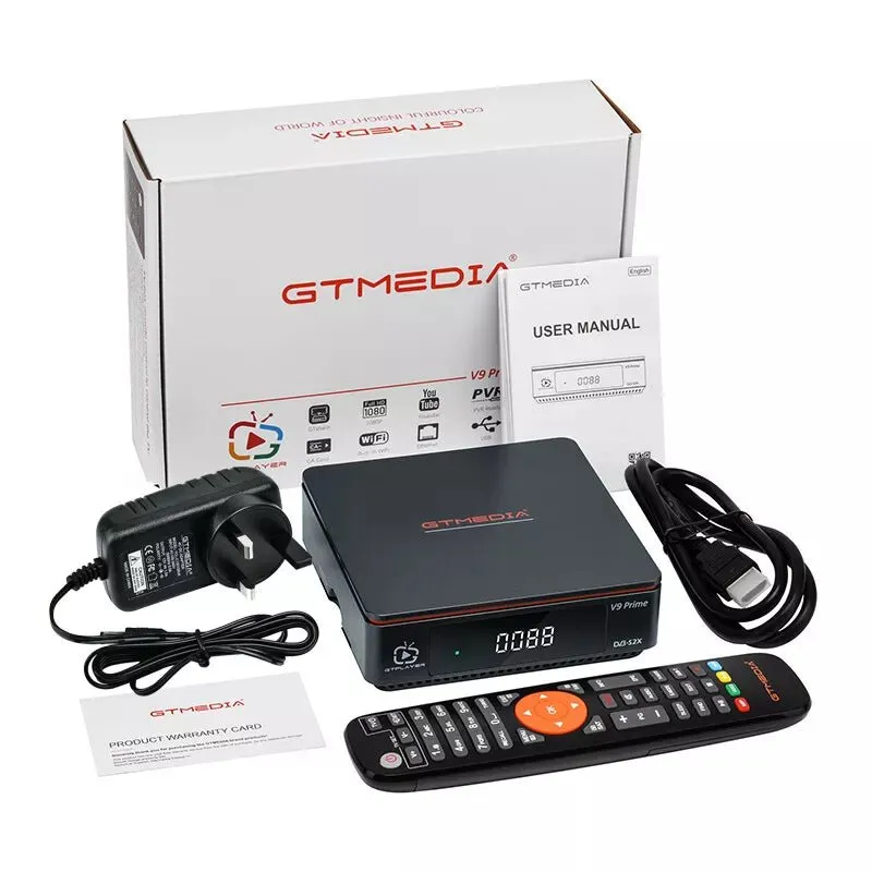 GTMEDIA V9 Prime Digital HD Sat Receiver DVB-S/S2/S2X Satellite TV Box USB