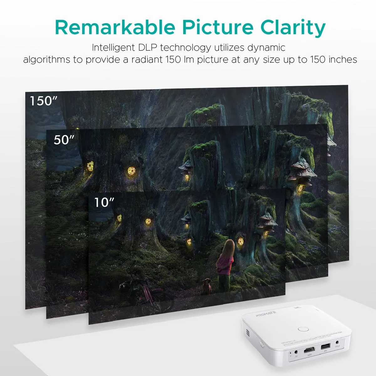 High Definition Pocket DLP Projector with Wireless Mirroring