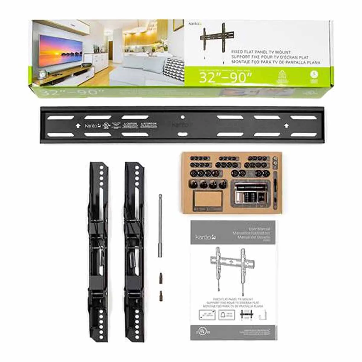 Kanto PF300 Fixed Low-profile TV Wall Mount for 32" - 90" TVs