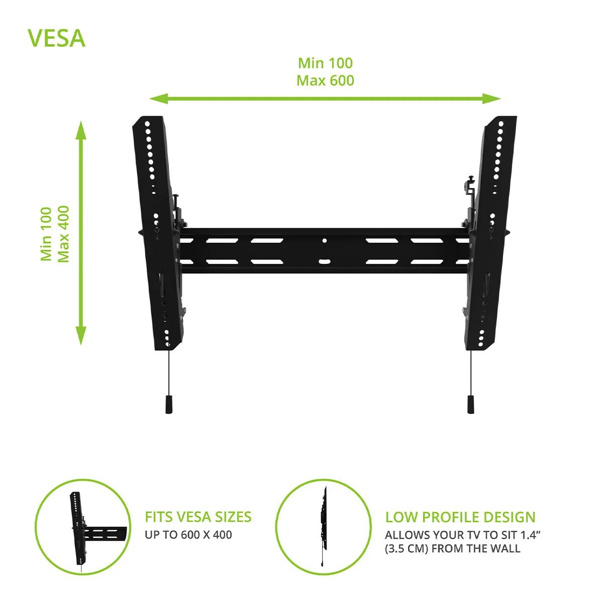 Kanto PT300 Dual Stud Tilting Mount for 32" to 90" TV