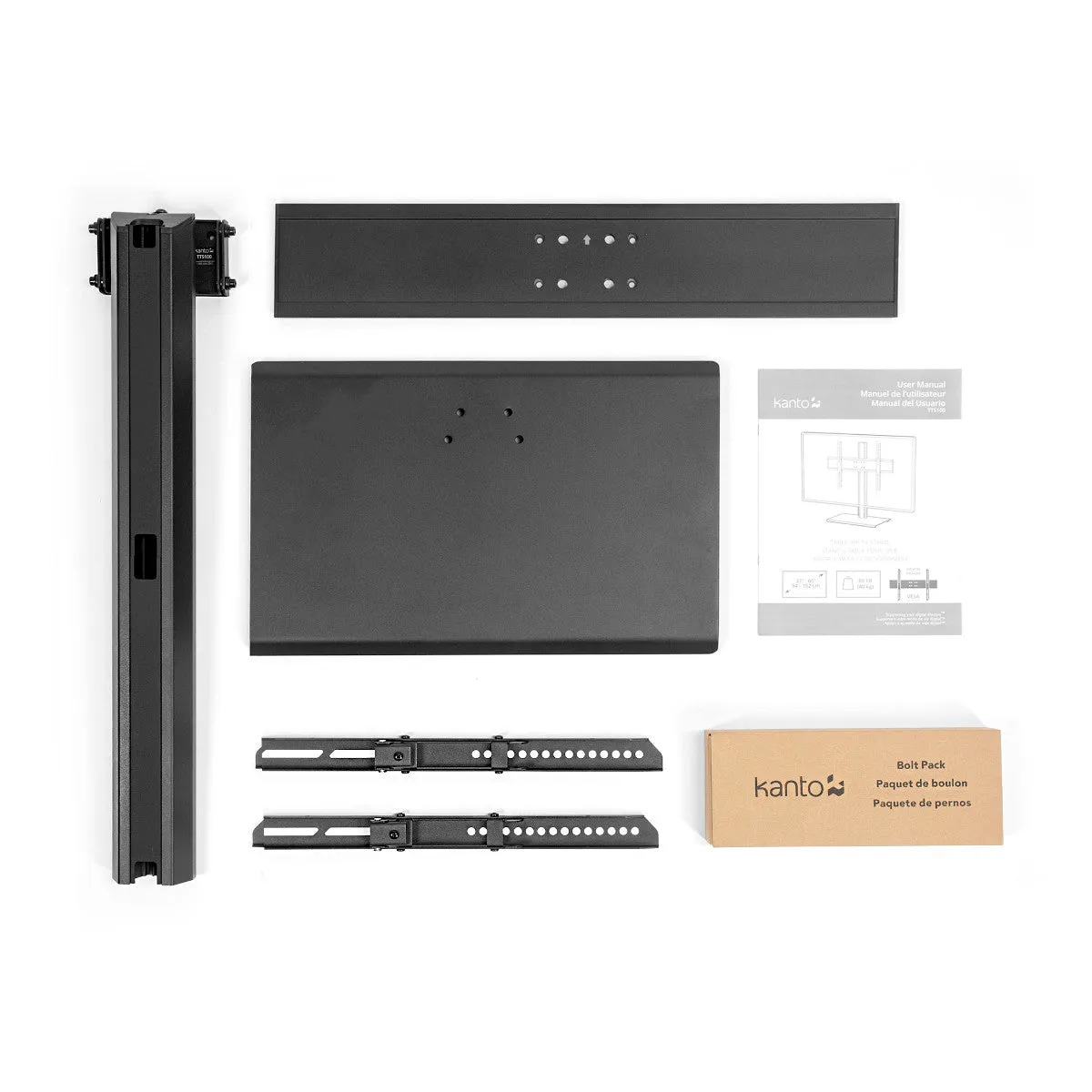 Kanto TTS100 Adjustable Table Top TV Mount with Integrated Cable Management for 37" - 65" TV