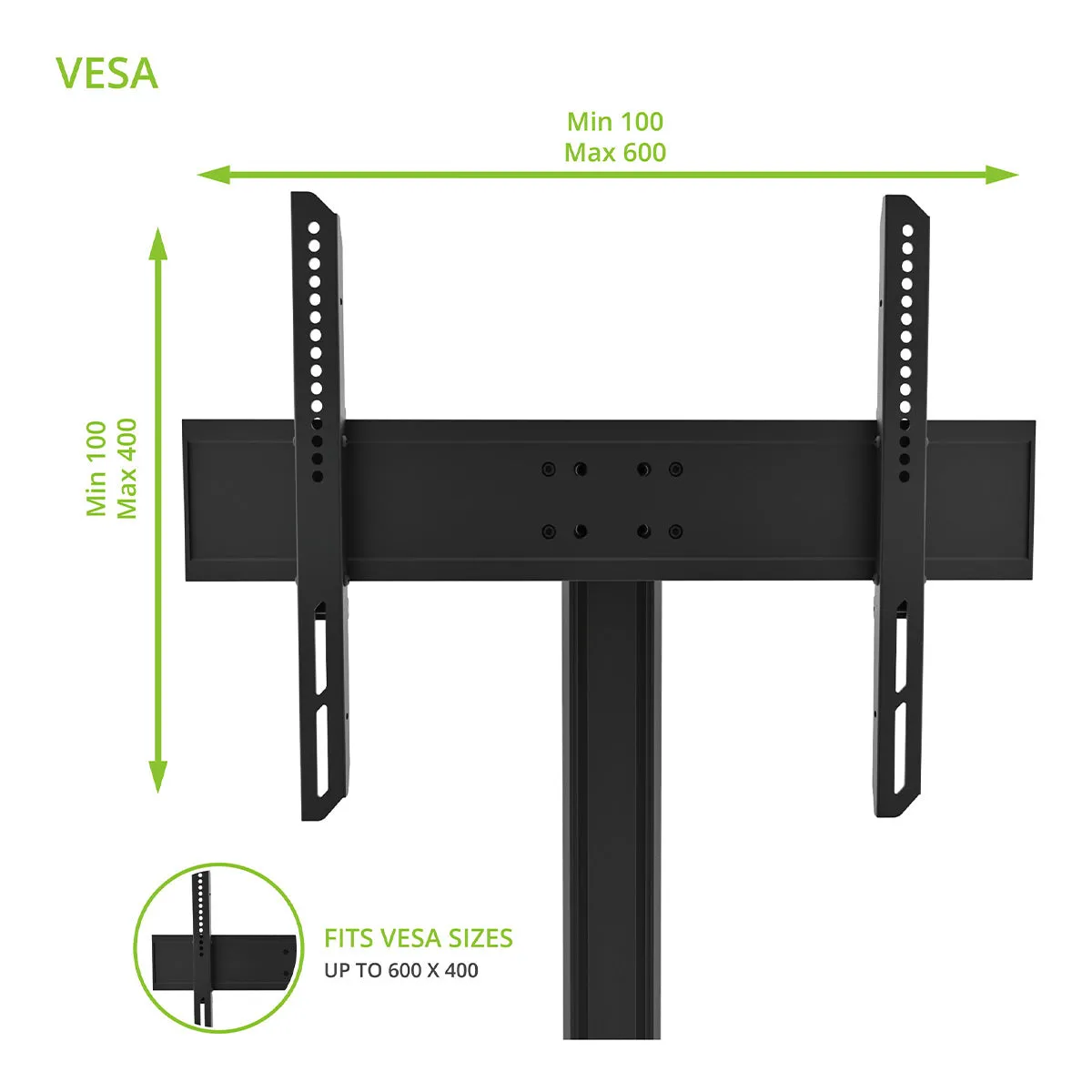 Kanto TTS100 Adjustable Table Top TV Mount with Integrated Cable Management for 37" - 65" TV