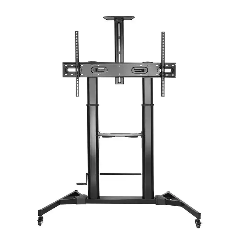 Large Screen Telescopic Extra Heavy Duty Steel TV Stand Cart - SH 666TB (Fits Most 60″ ~ 100″ Screen, Weight Capacity 100kg)