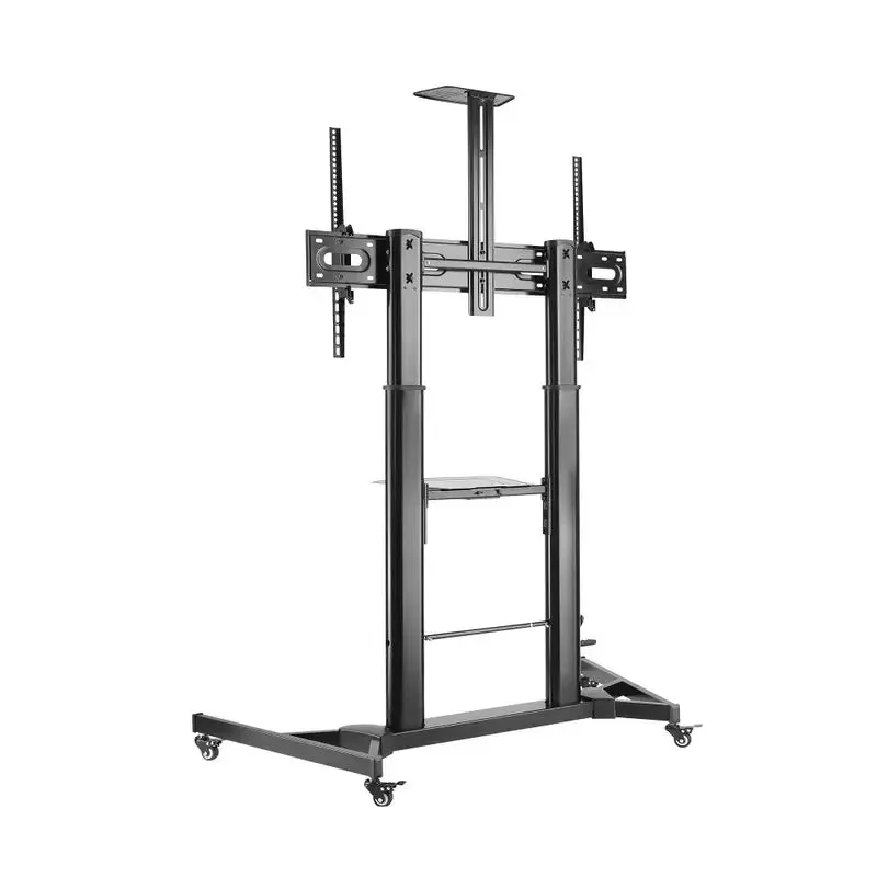 Large Screen Telescopic Extra Heavy Duty Steel TV Stand Cart - SH 666TB (Fits Most 60″ ~ 100″ Screen, Weight Capacity 100kg)