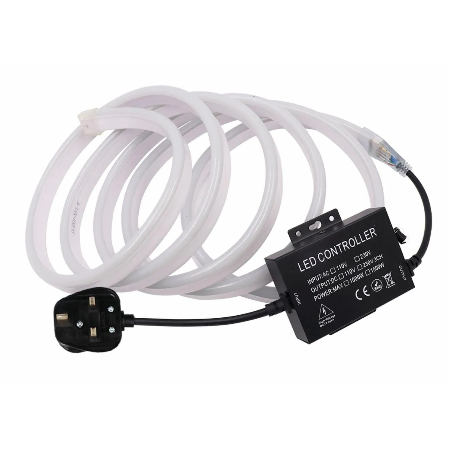 LED Neon Flex 220V 240V 8x16mm 23-Key RF Remote Control 1500W Dimmer Transformer for Brightness Adjustment