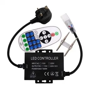 LED Strip Light 220V 240V SMD 2835 120LEDs/m 23-Key RF Remote Control 1500W Dimmer Transformer for Brightness Adjustment