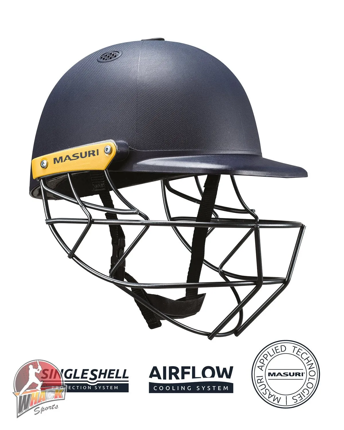 Masuri C Line Stainless Steel Cricket Batting Helmet - Navy - Junior/Boys