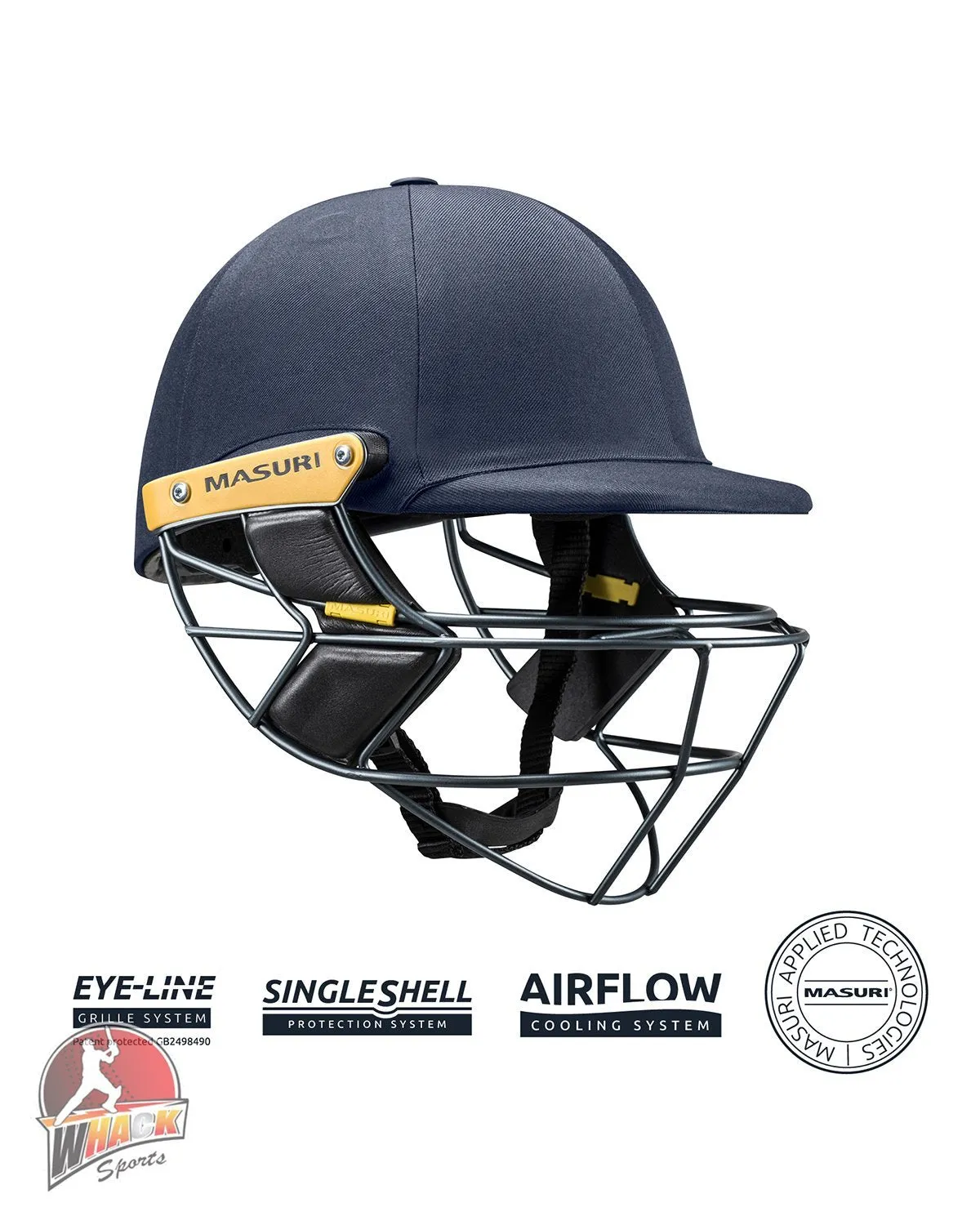 Masuri E Line Stainless Steel Cricket Batting Helmet - Green - Senior