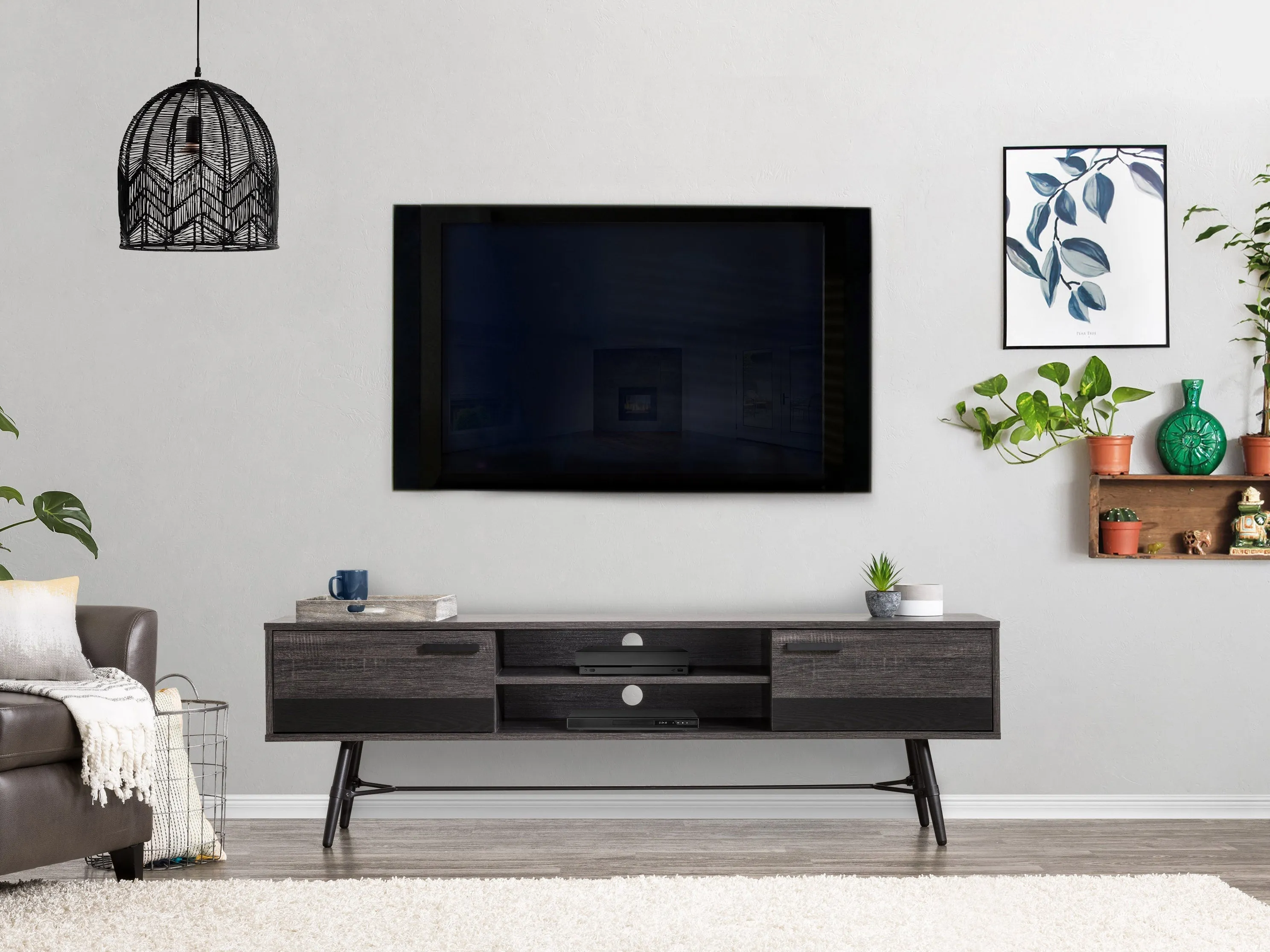 Mid Century Modern TV Stand, TVs up to 85"