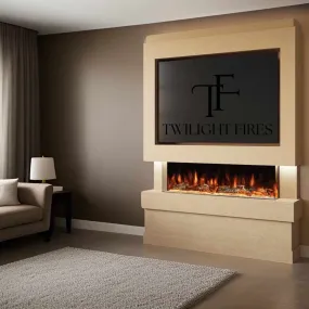 Modena 58" Pre-Built Media Wall Fireplace - Electric Fire Package