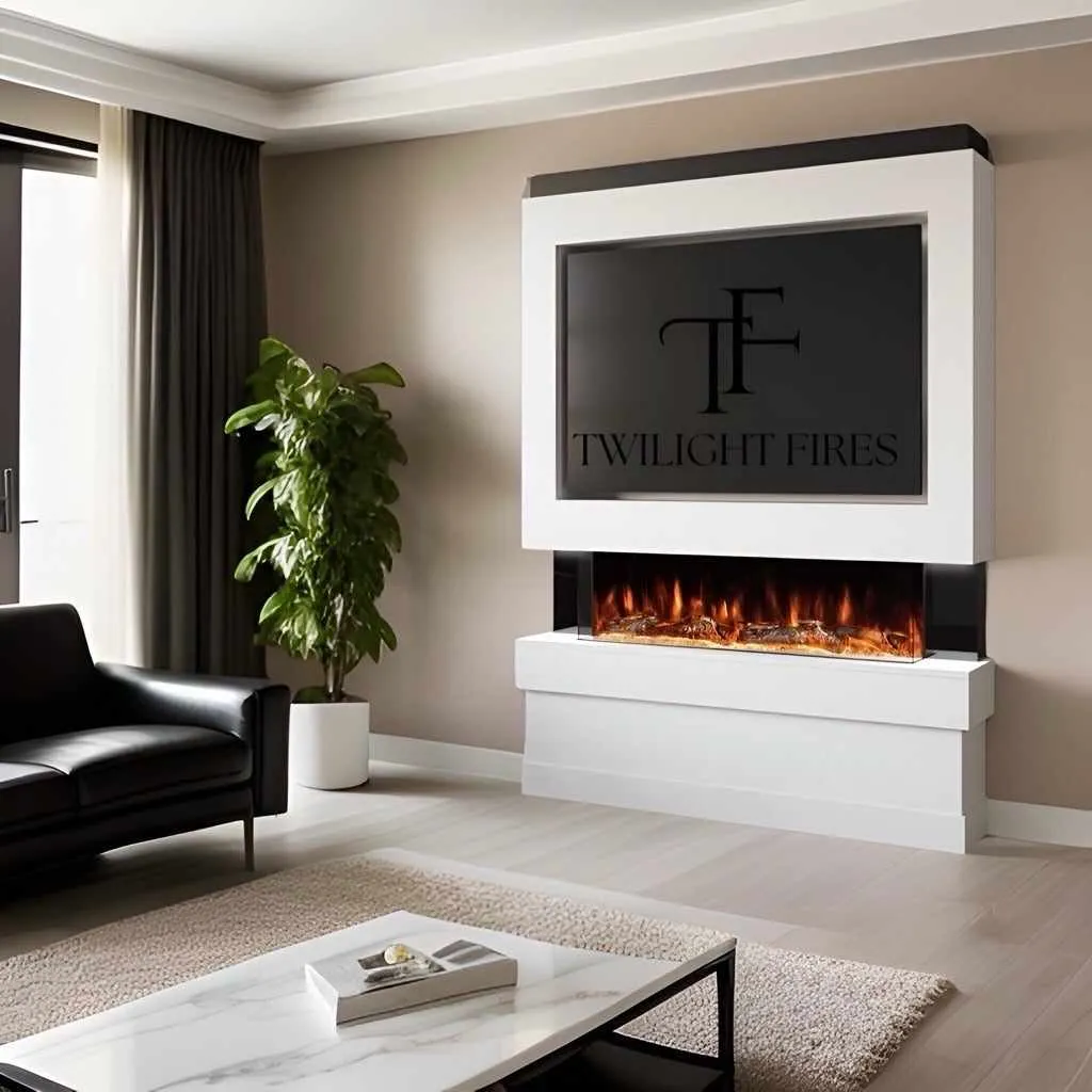 Modena 58" Pre-Built Media Wall Fireplace - Electric Fire Package