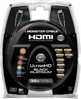 Monster Black Platinum Ultra HD High Speed HDMI Cable with Ethernet - 35 ft., ., 27Gbps, 60/120HZ, 8-16 Bit
