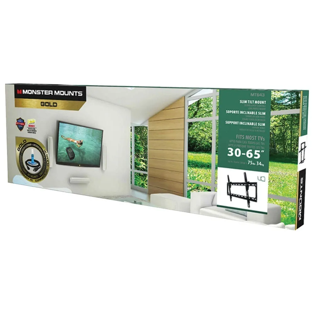 MONSTER MT643 30-65 Large Tilt Mount with HDMI(R) Cable & Screen Cleaner