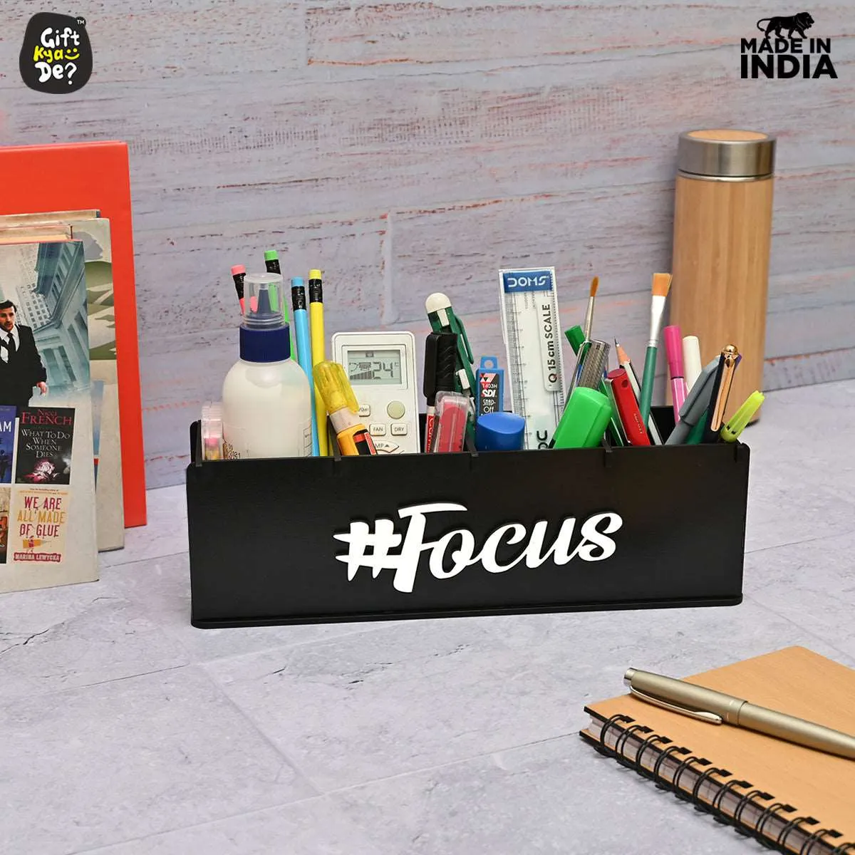 Motivational Desk Organizer | 4 Compartments | Desk Accessories
