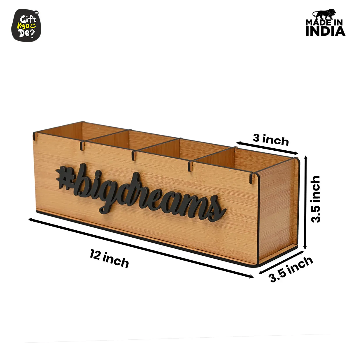 Motivational Desk Organizer | 4 Compartments | Desk Accessories