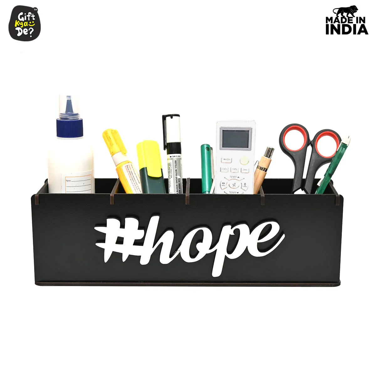 Motivational Desk Organizer | 4 Compartments | Desk Accessories