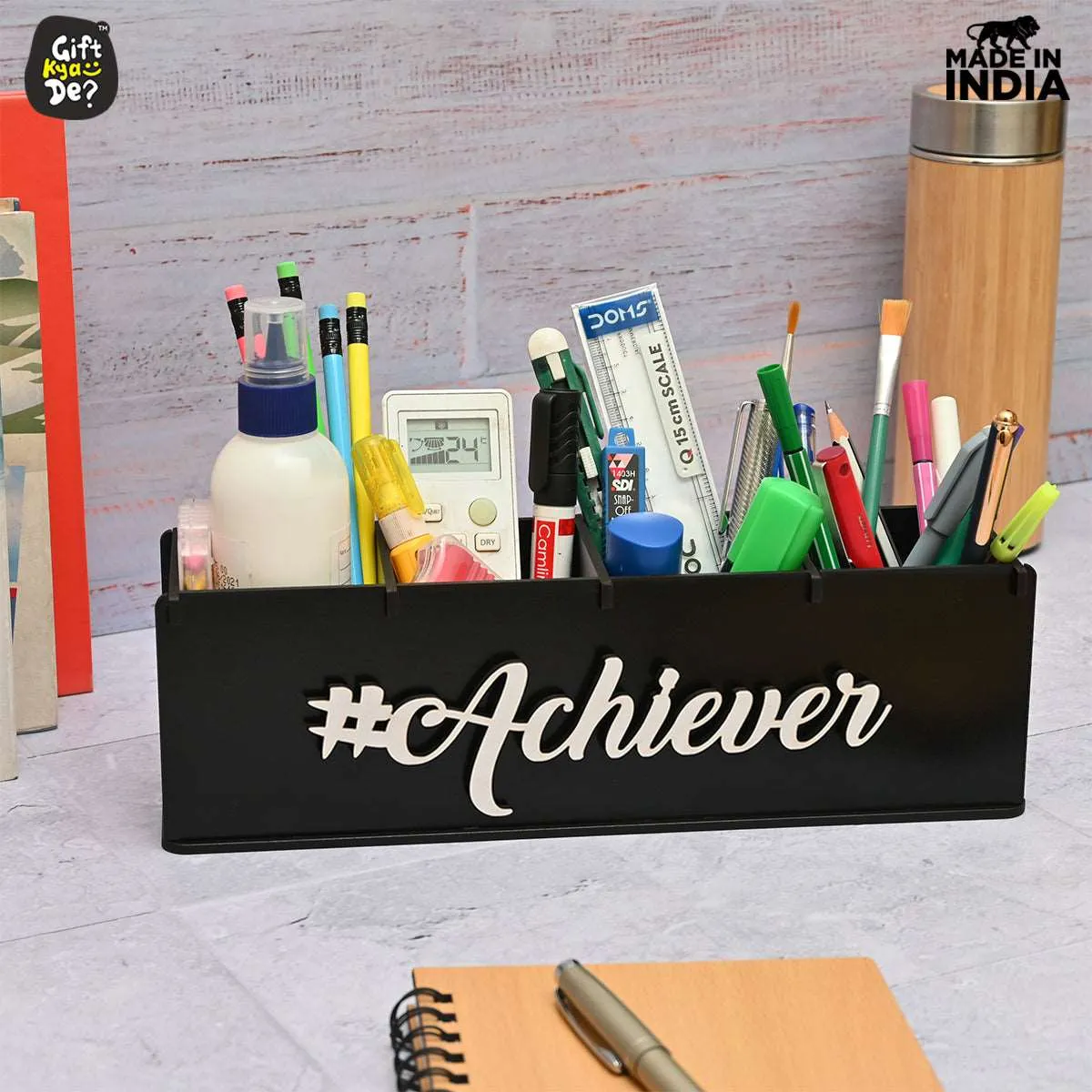 Motivational Desk Organizer | 4 Compartments | Desk Accessories