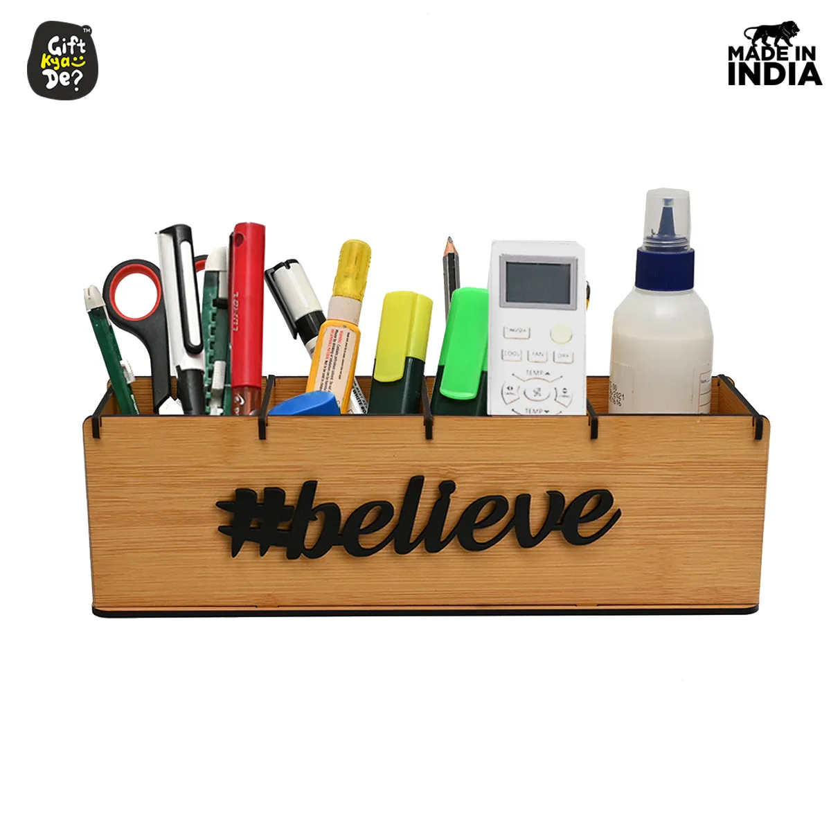 Motivational Desk Organizer | 4 Compartments | Desk Accessories