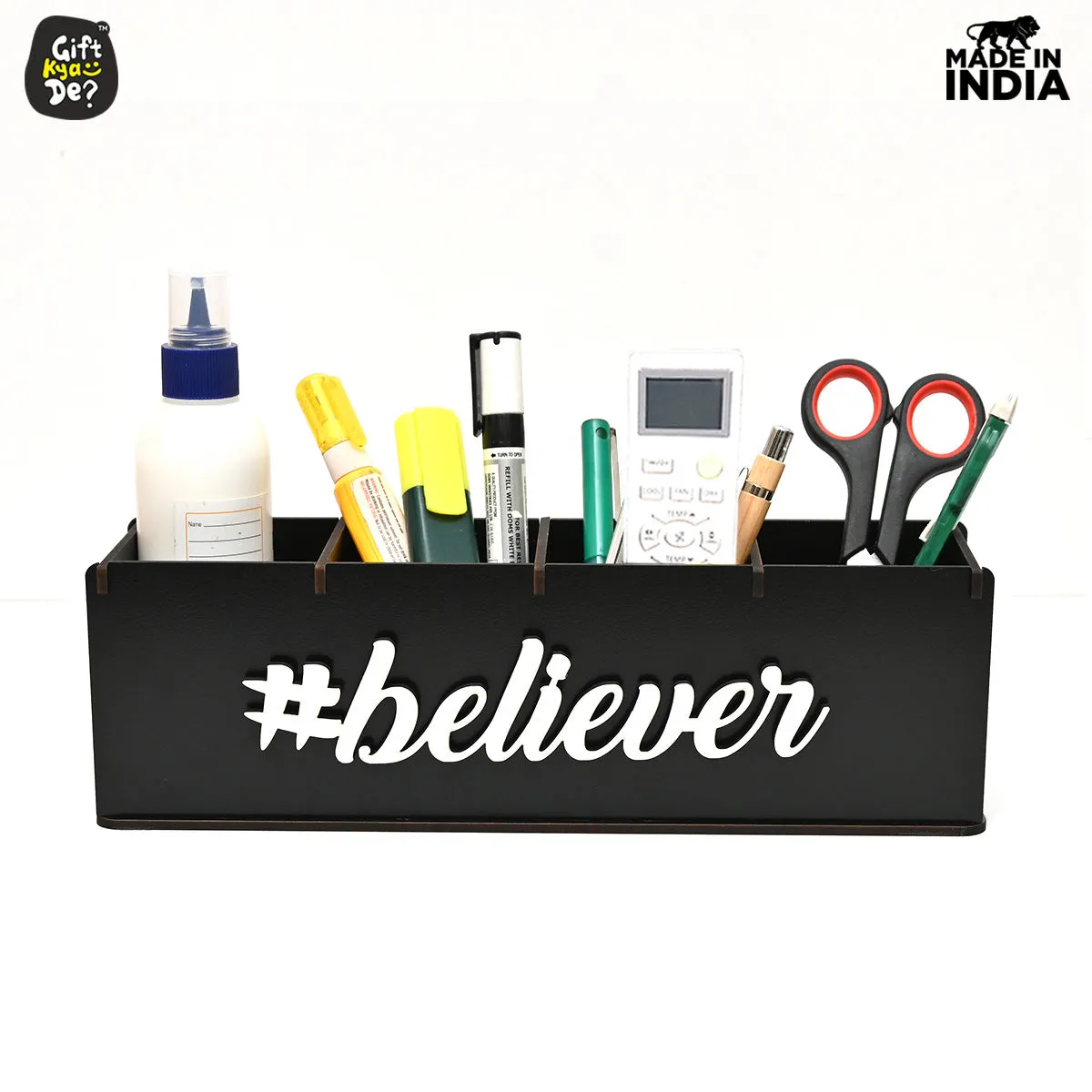 Motivational Desk Organizer | 4 Compartments | Desk Accessories