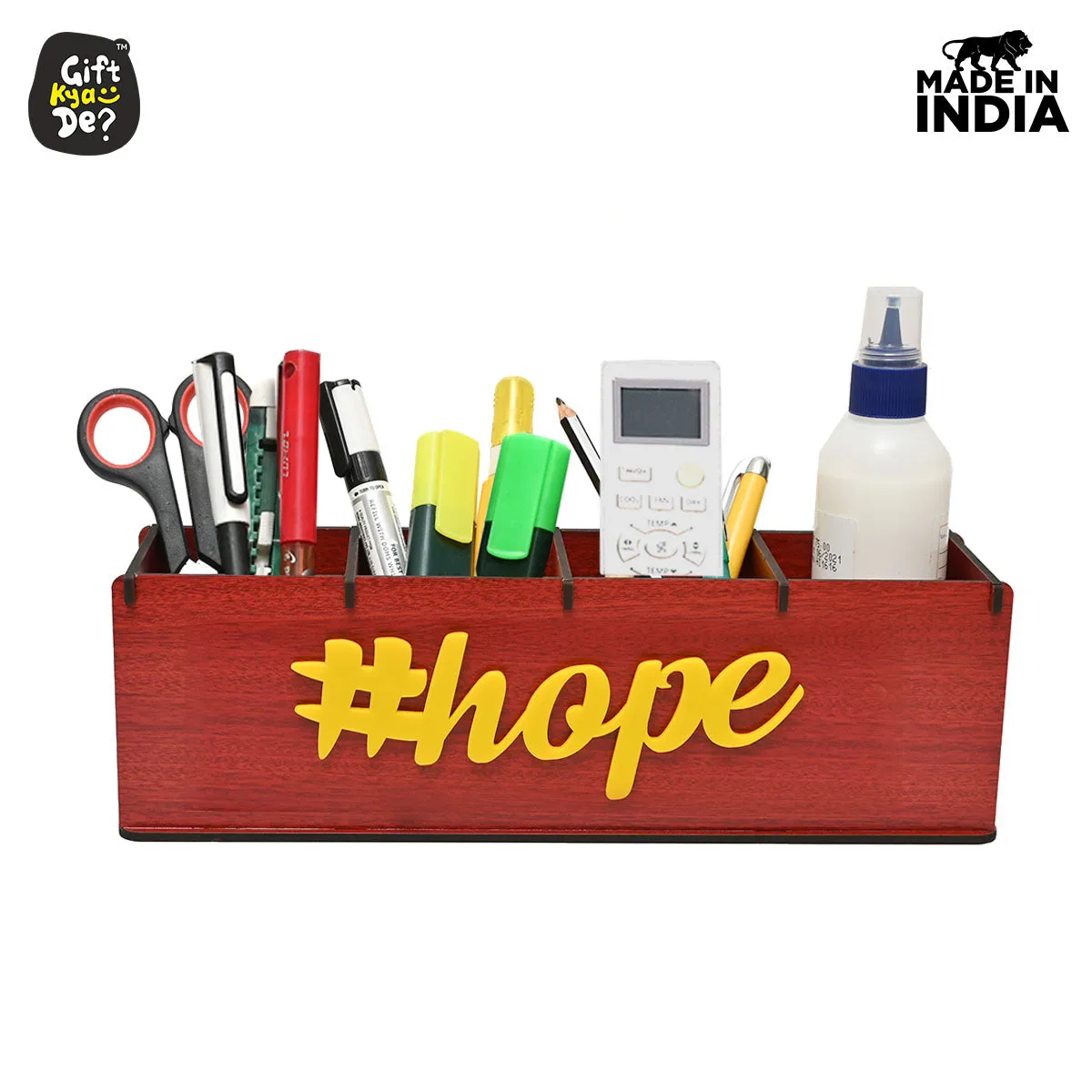 Motivational Desk Organizer | 4 Compartments | Desk Accessories
