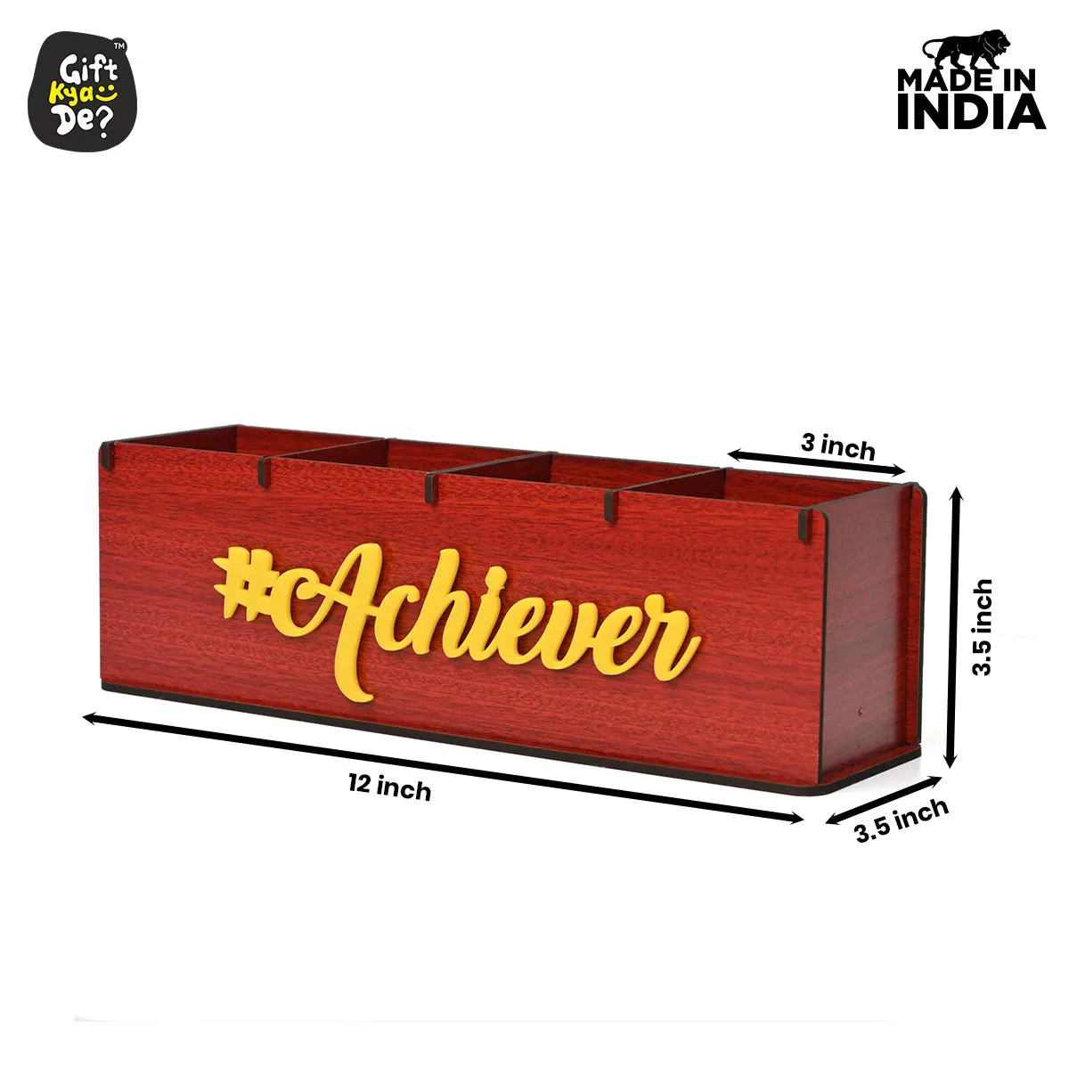 Motivational Desk Organizer | 4 Compartments | Desk Accessories