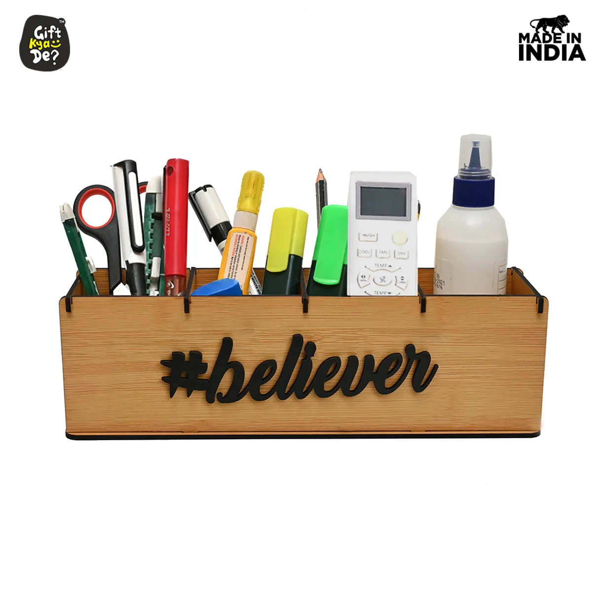 Motivational Desk Organizer | 4 Compartments | Desk Accessories
