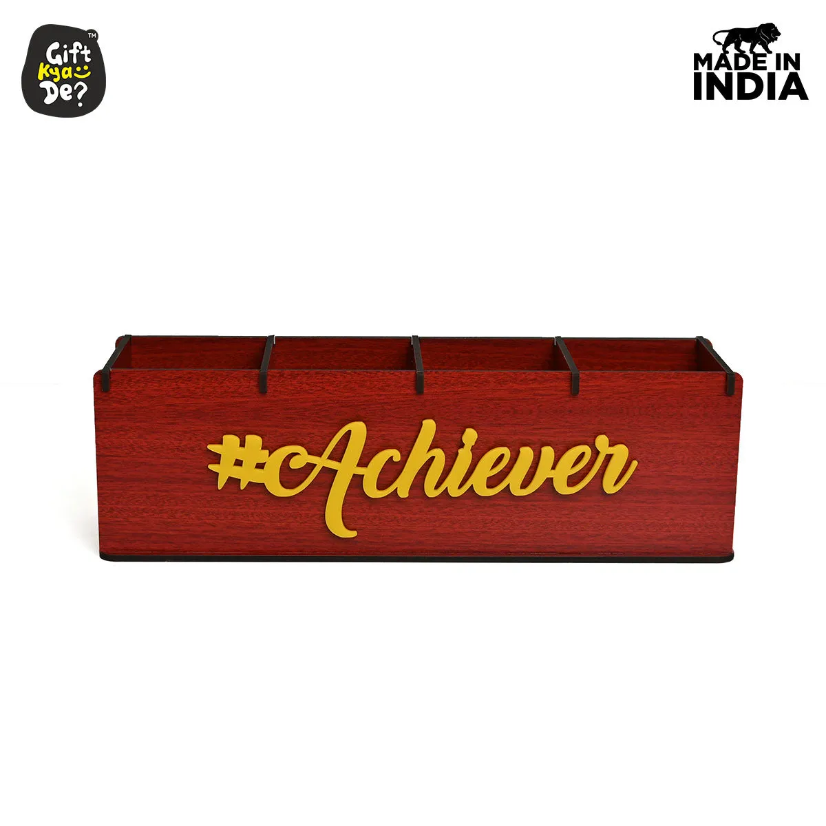 Motivational Desk Organizer | 4 Compartments | Desk Accessories