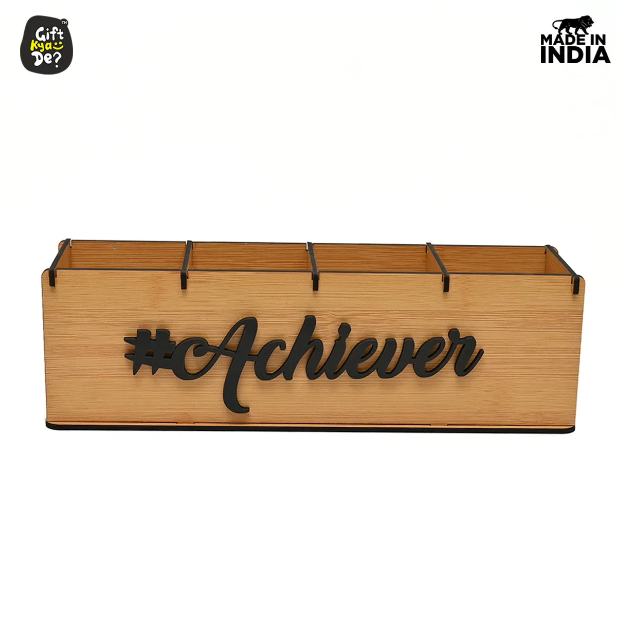 Motivational Desk Organizer | 4 Compartments | Desk Accessories