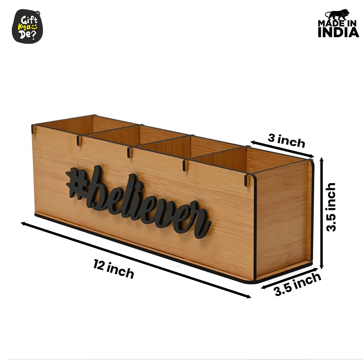Motivational Desk Organizer | 4 Compartments | Desk Accessories