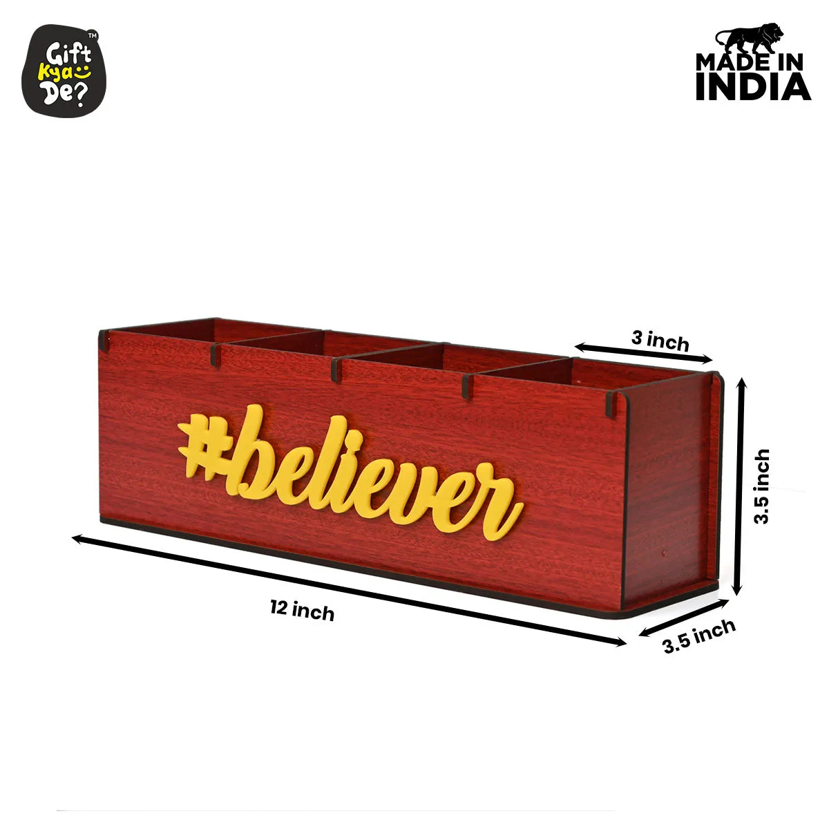 Motivational Desk Organizer | 4 Compartments | Desk Accessories