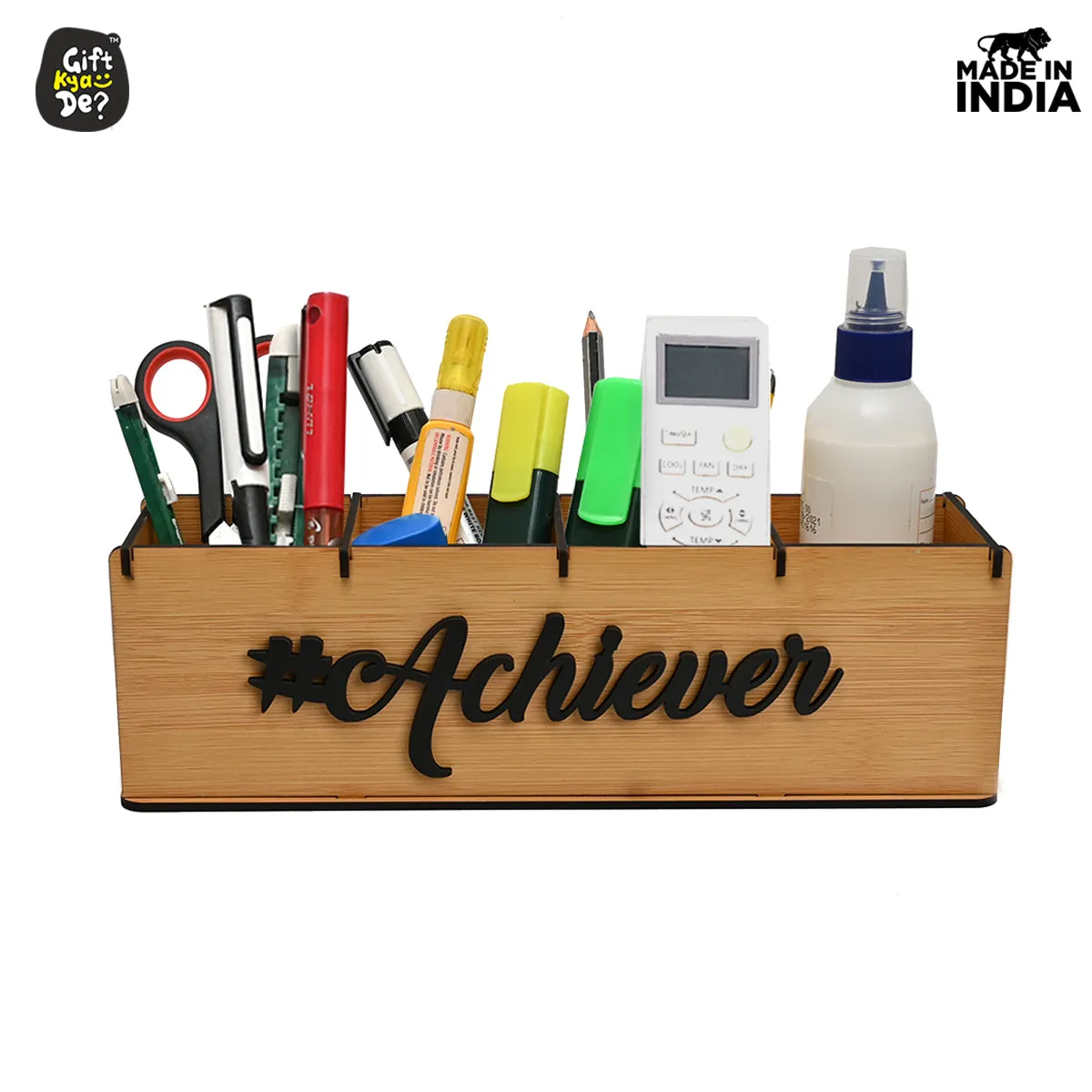 Motivational Desk Organizer | 4 Compartments | Desk Accessories