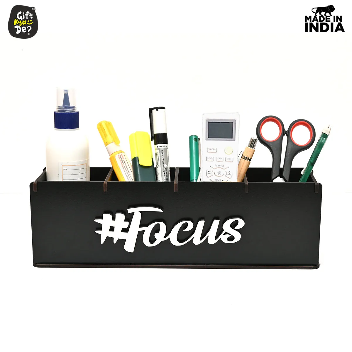 Motivational Desk Organizer | 4 Compartments | Desk Accessories