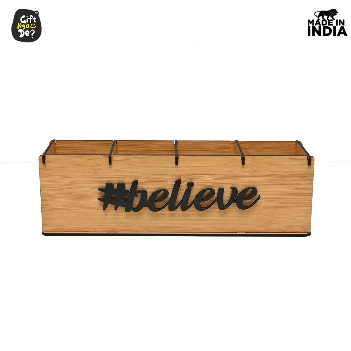 Motivational Desk Organizer | 4 Compartments | Desk Accessories