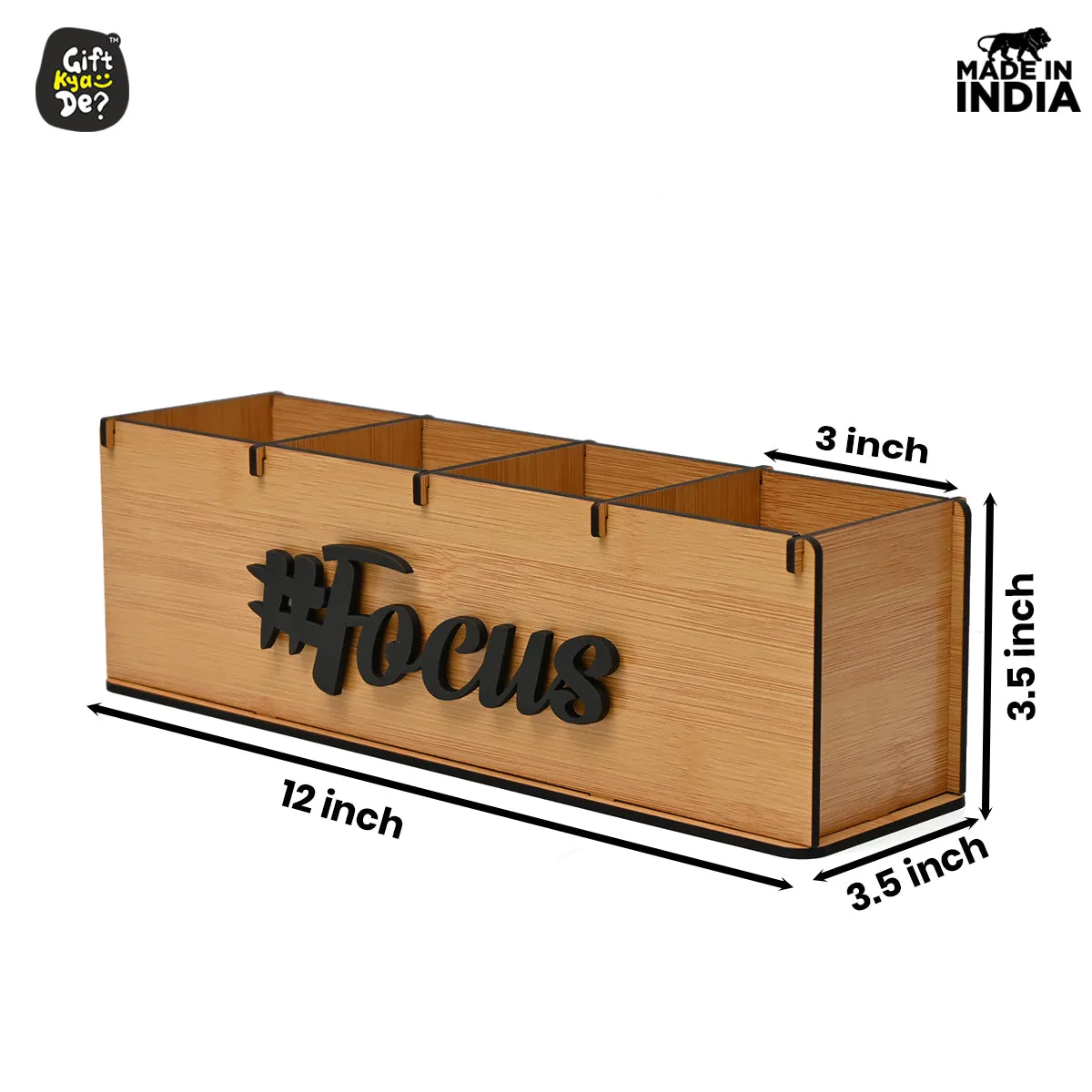 Motivational Desk Organizer | 4 Compartments | Desk Accessories