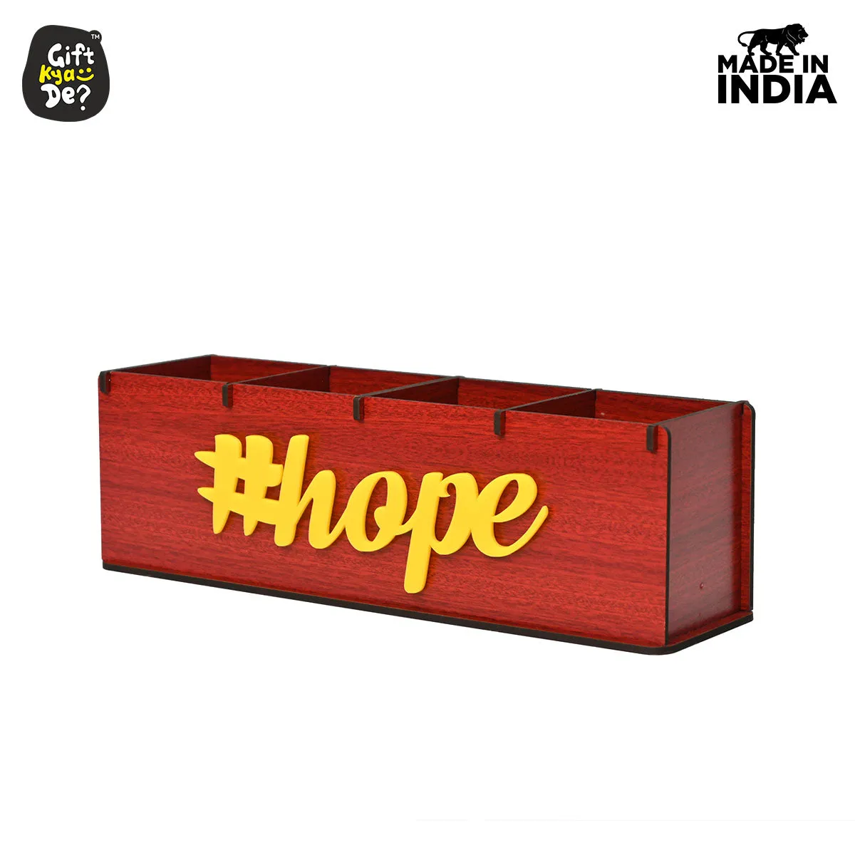 Motivational Desk Organizer | 4 Compartments | Desk Accessories