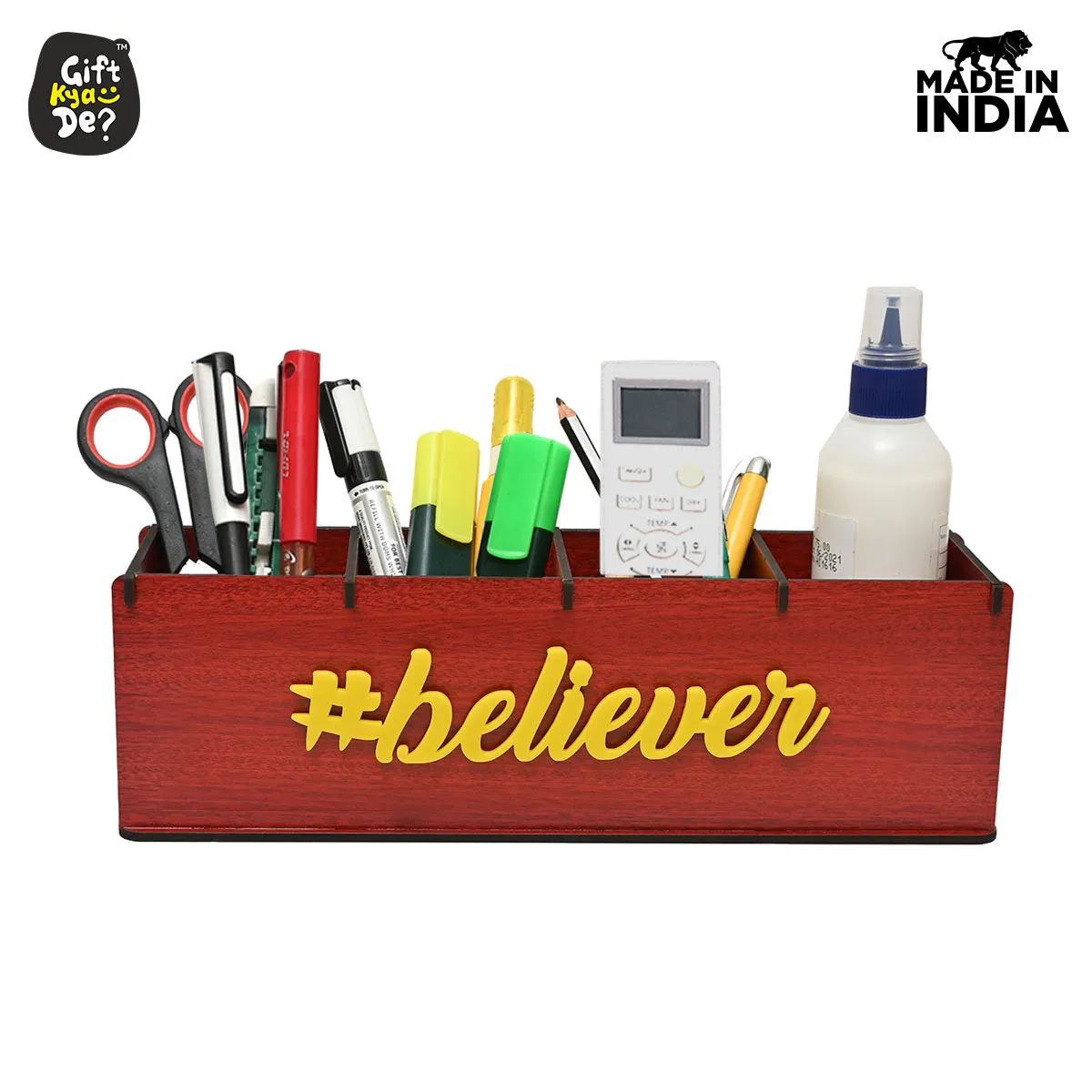 Motivational Desk Organizer | 4 Compartments | Desk Accessories