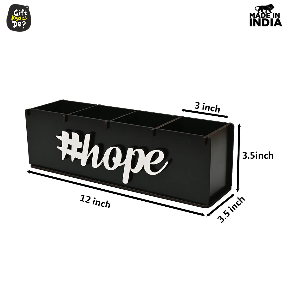 Motivational Desk Organizer | 4 Compartments | Desk Accessories