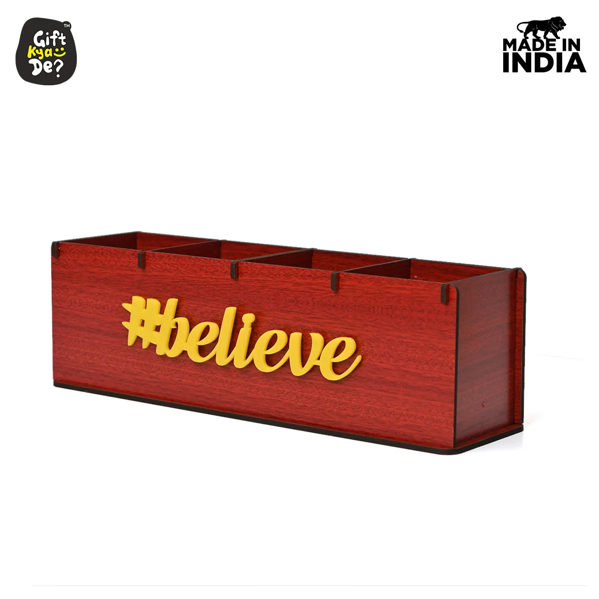 Motivational Desk Organizer | 4 Compartments | Desk Accessories