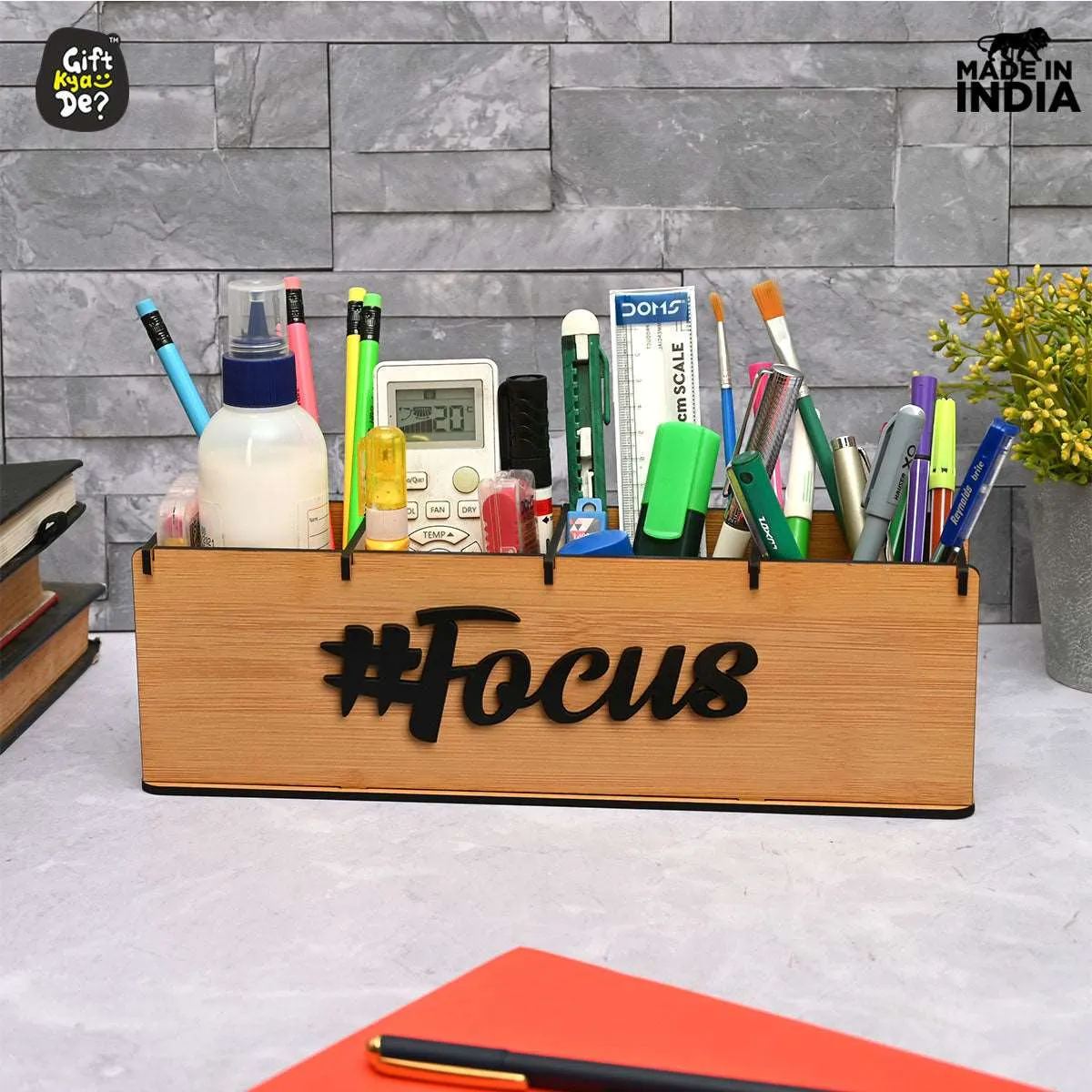 Motivational Desk Organizer | 4 Compartments | Desk Accessories