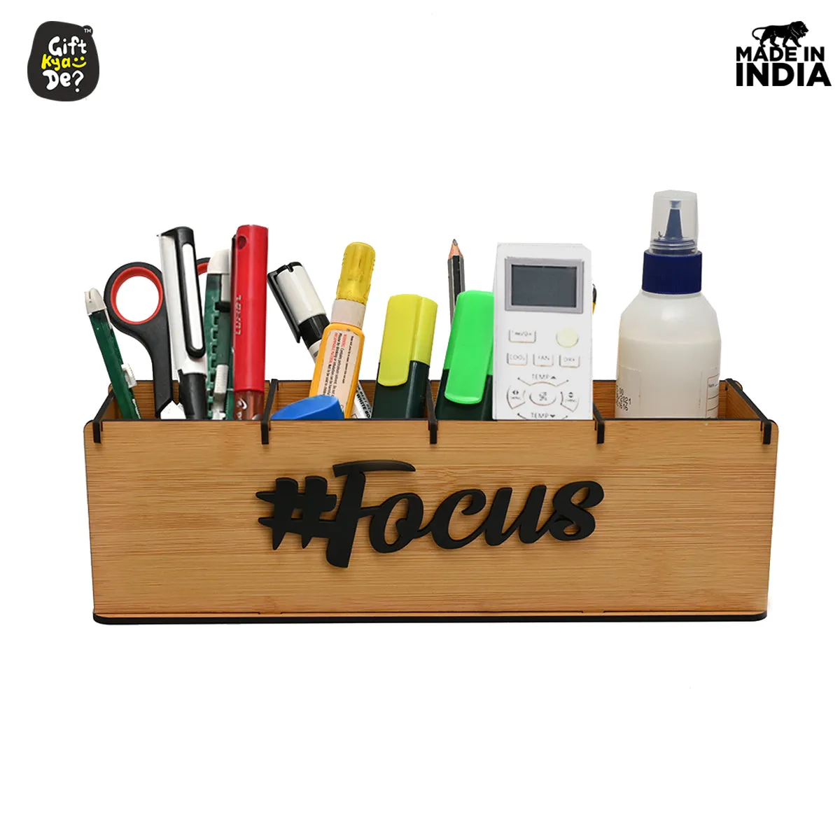 Motivational Desk Organizer | 4 Compartments | Desk Accessories