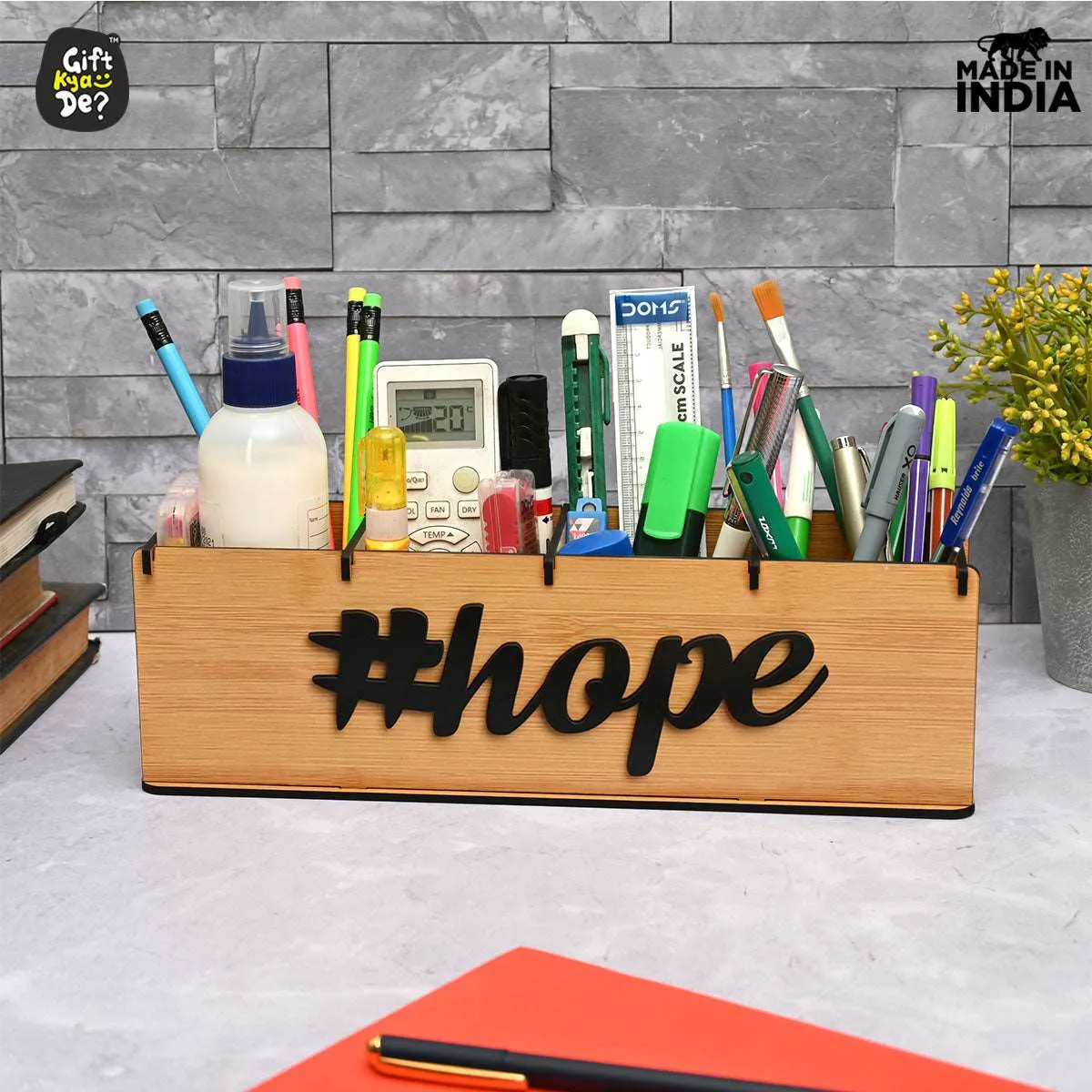 Motivational Desk Organizer | 4 Compartments | Desk Accessories