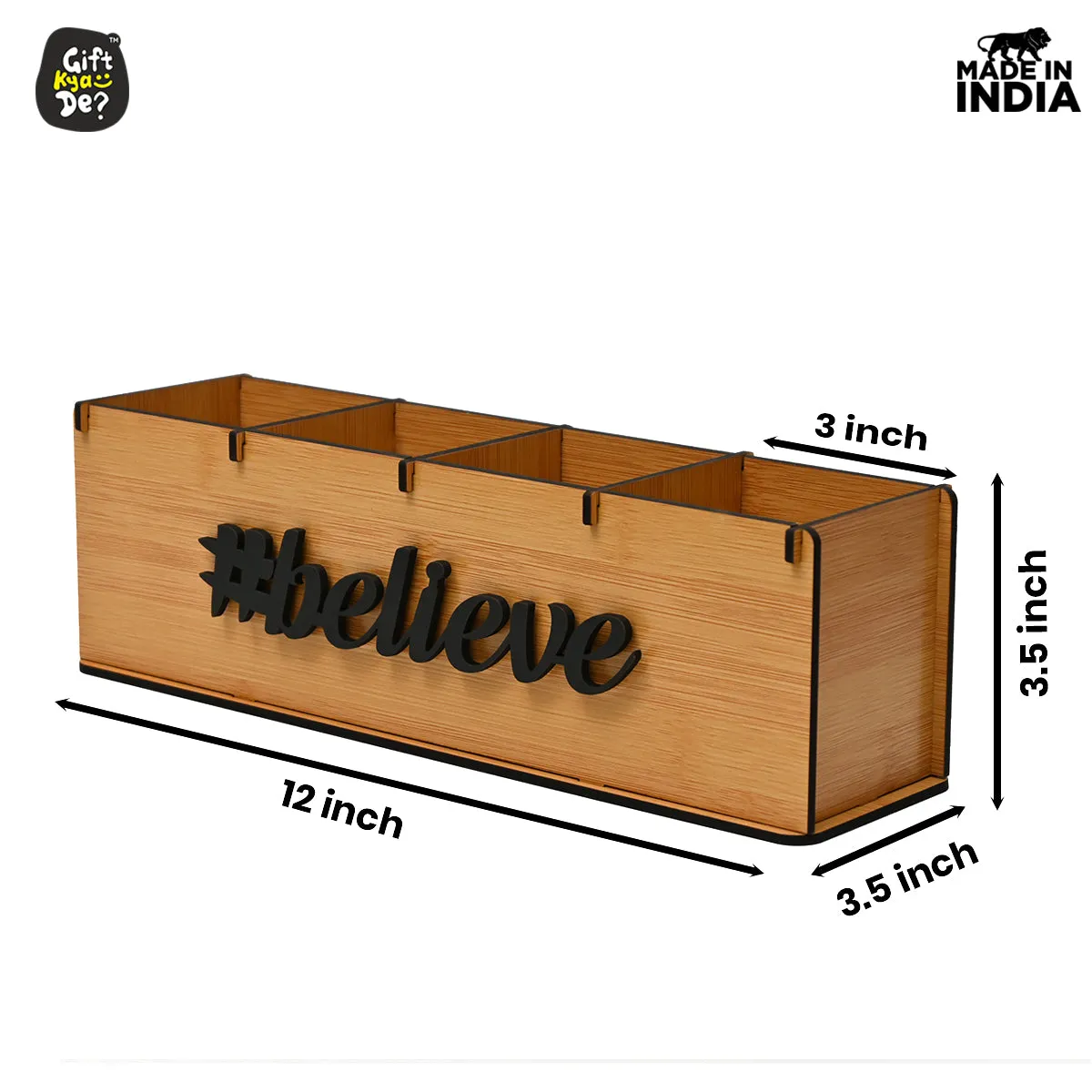 Motivational Desk Organizer | 4 Compartments | Desk Accessories
