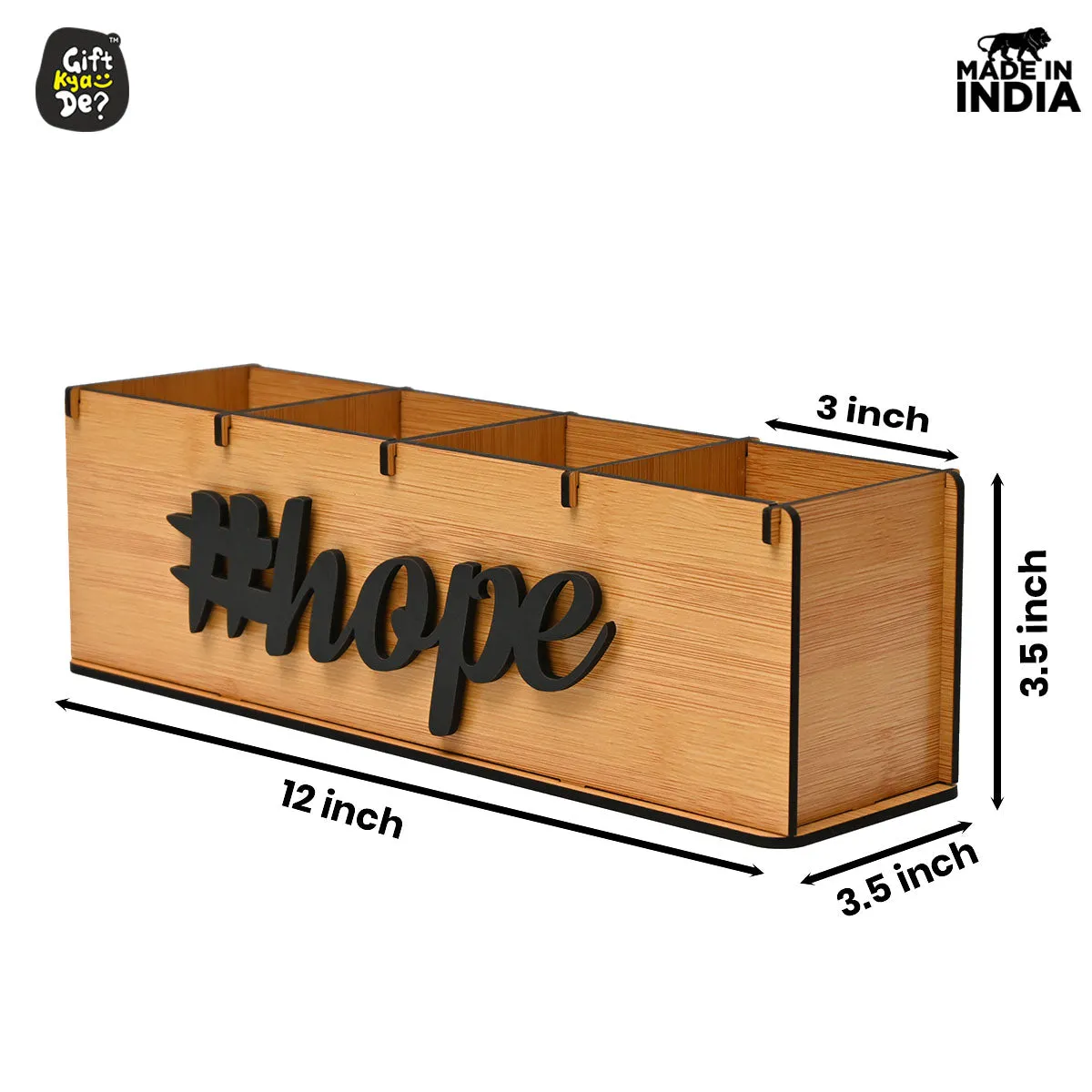 Motivational Desk Organizer | 4 Compartments | Desk Accessories