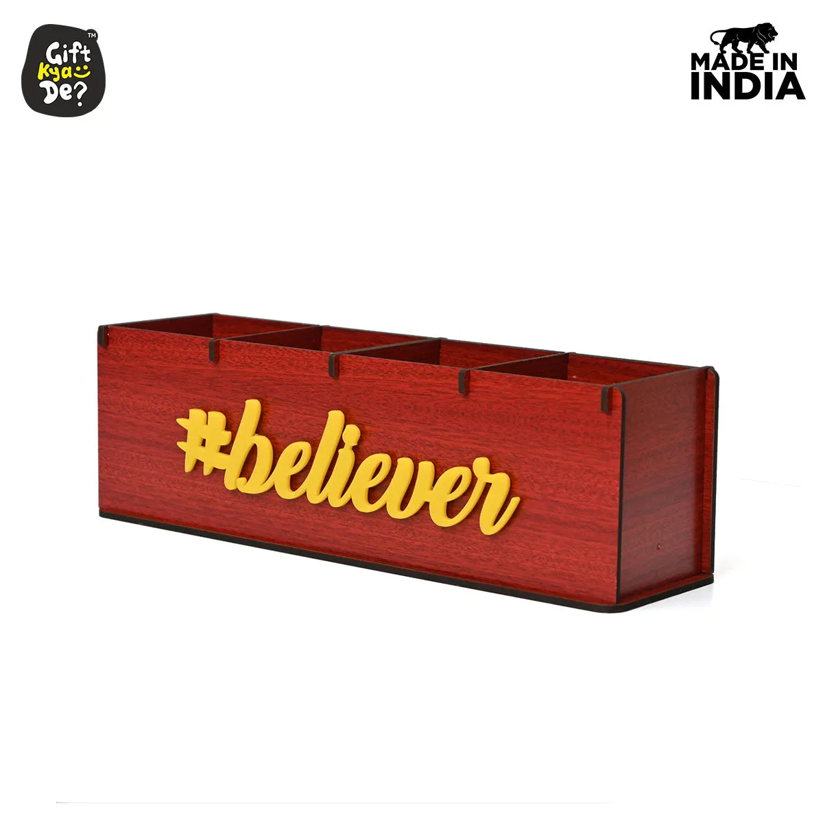 Motivational Desk Organizer | 4 Compartments | Desk Accessories